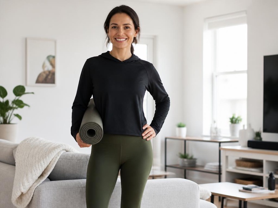 Woman ready for a home workout